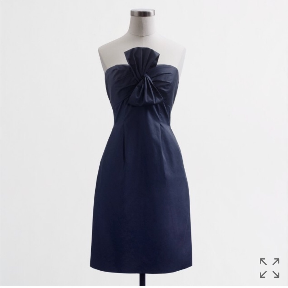 NWT jcrew Strapless twisted bow dress emerald