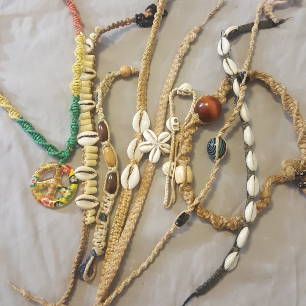 Bundle of hemp necklace and bracelets