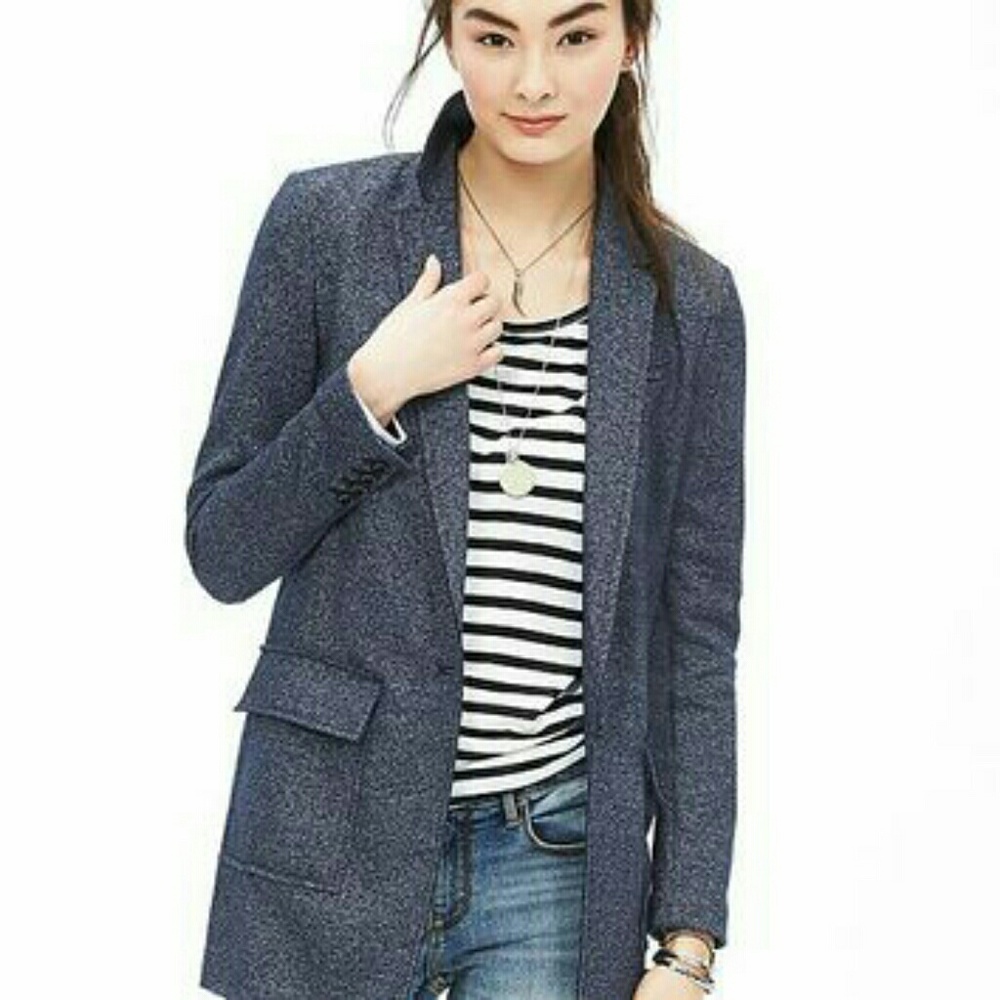 Banana Republic Textured Knit Boyfriend Blazer