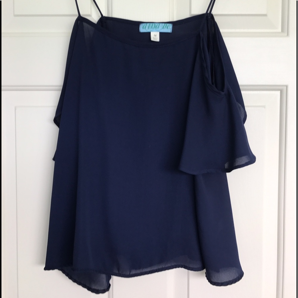 Navy Off the shoulder Top