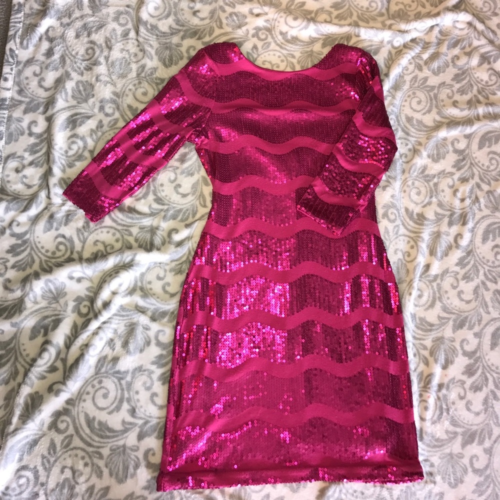 Pink sequin dress