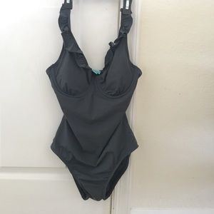 NWOT One Piece Charcoal Gray Swim Suit S