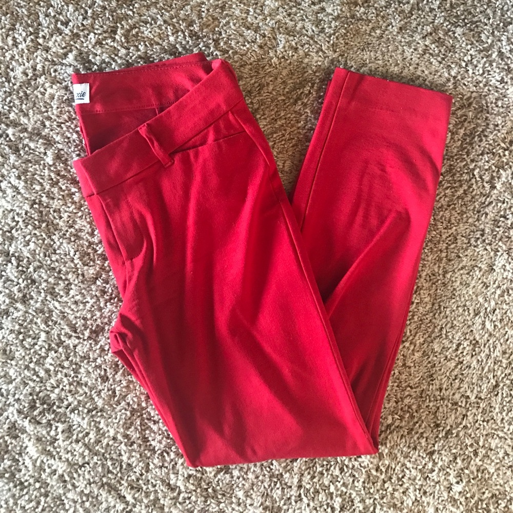 Christmas red cropped pant