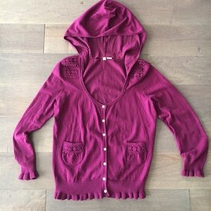 MOTH - Anthropology COZY PURPLE CARDIGAN