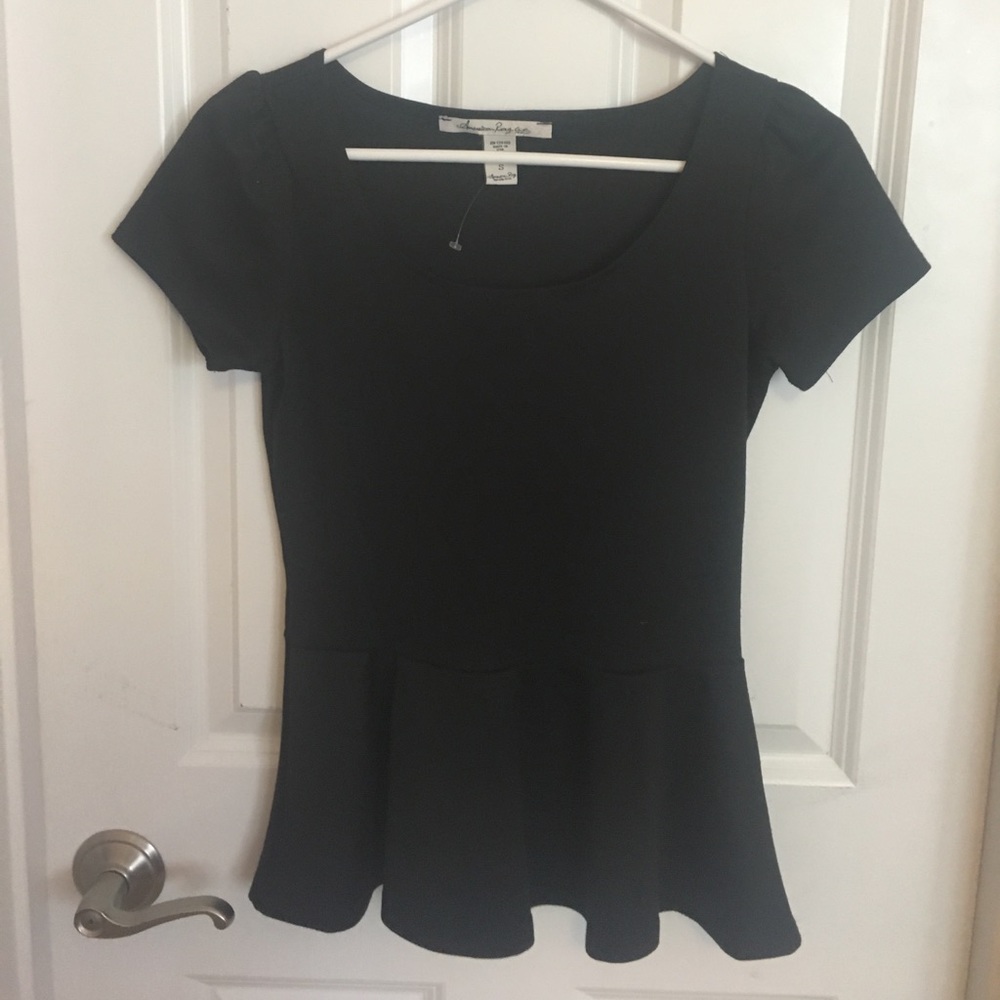 Simple Black Peplum Top