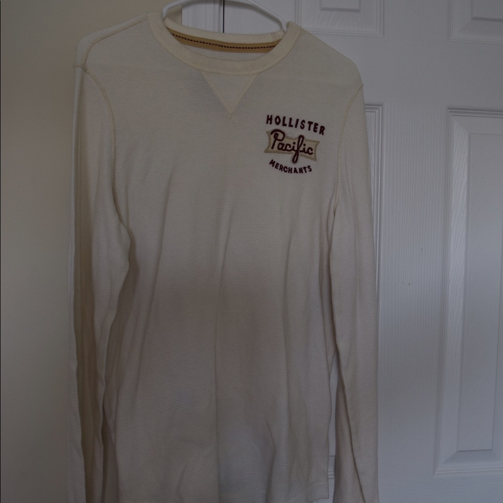 Cream Hollister Long Sleeve T-Shirt