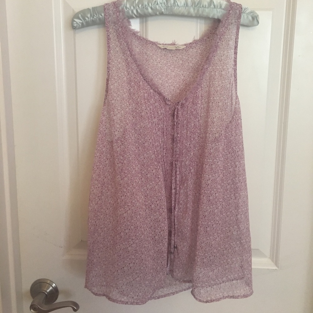 Purple Chiffon Flowy Tank