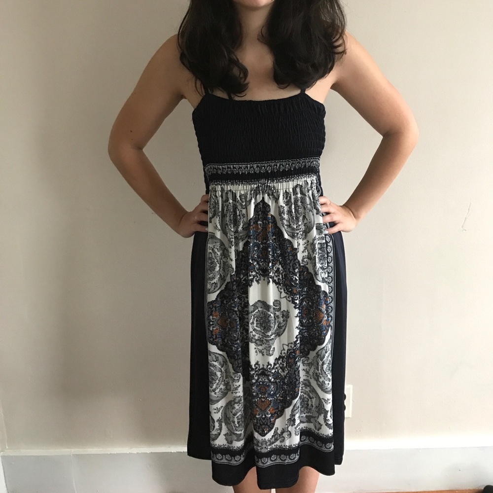 Blue patterned summer dress