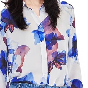 Banana Republic floral blouse.
