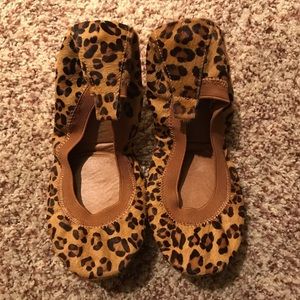 Yosi Samra Leopard Pony Hair Foldable Flats