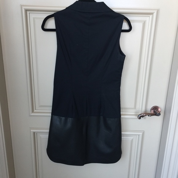Bailey 44 Black Tank Dress with  "Leather" Panel - Picture 2 of 4