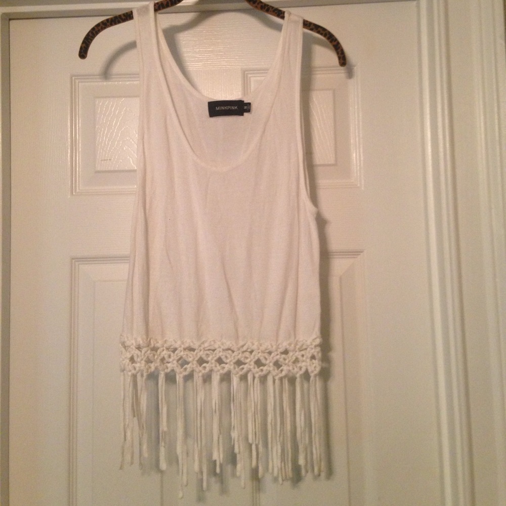 MinkPink fringe tank top