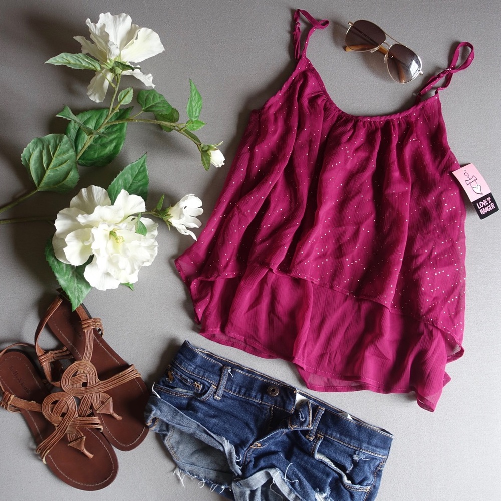 NEW Nordstrom Magenta Flowy Tank