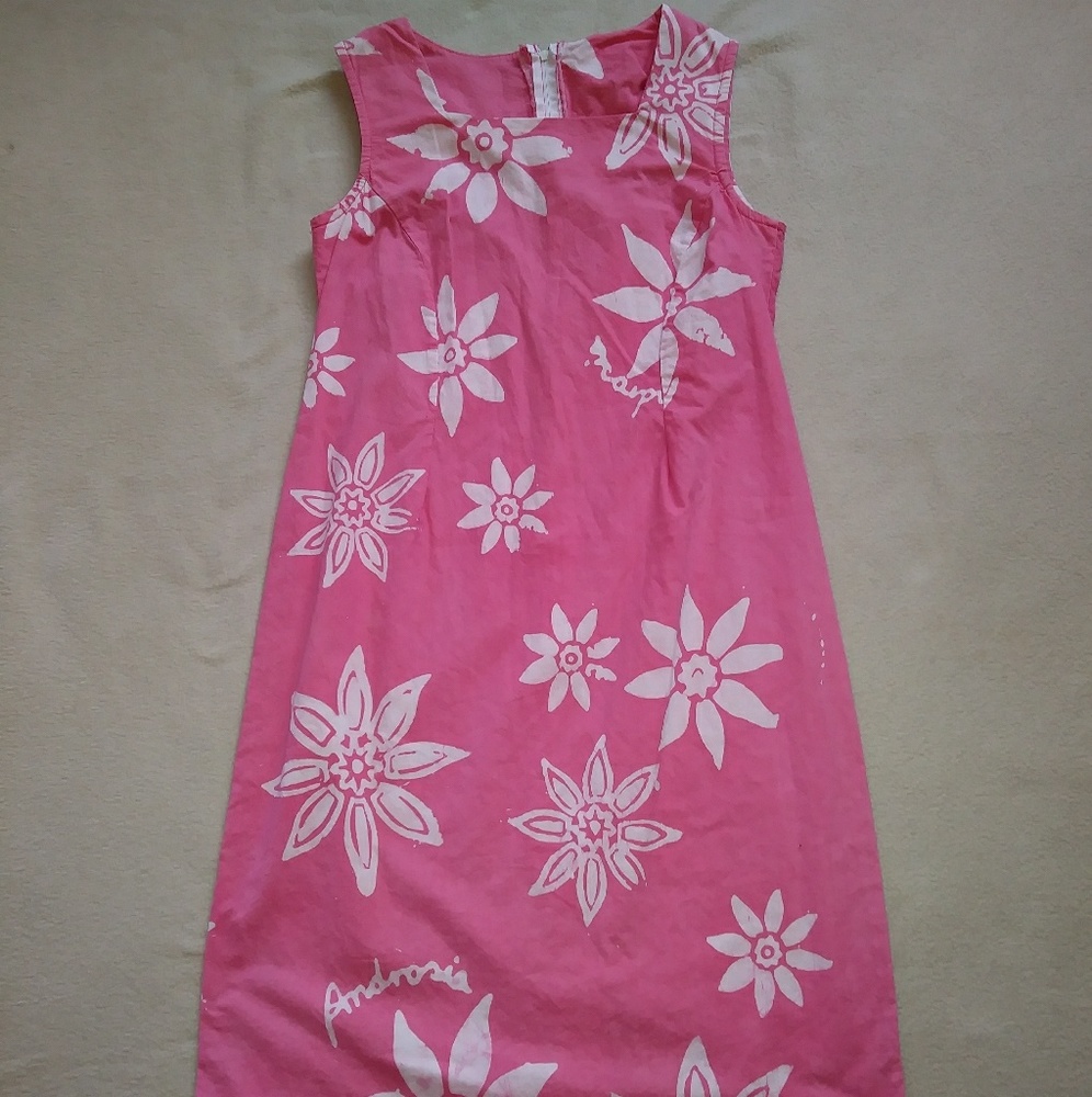 Androsia Bahamas pink floral dress
