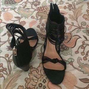 Black strappy booties