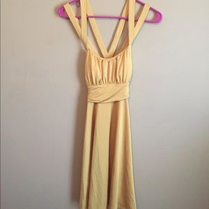 Gold dress with crisscross back