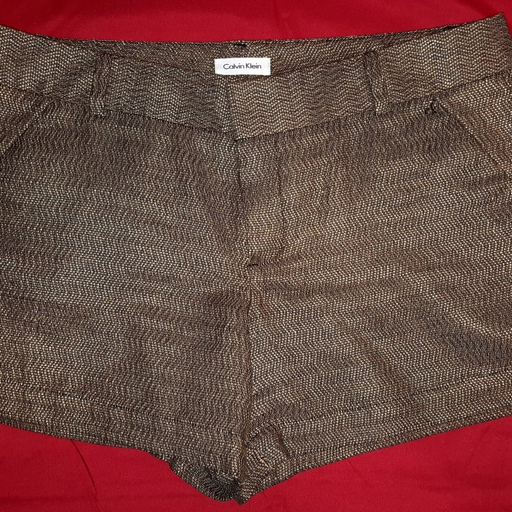 NWT CALVIN KLEIN DRESSY GOLD AND BRONZE SHORTS