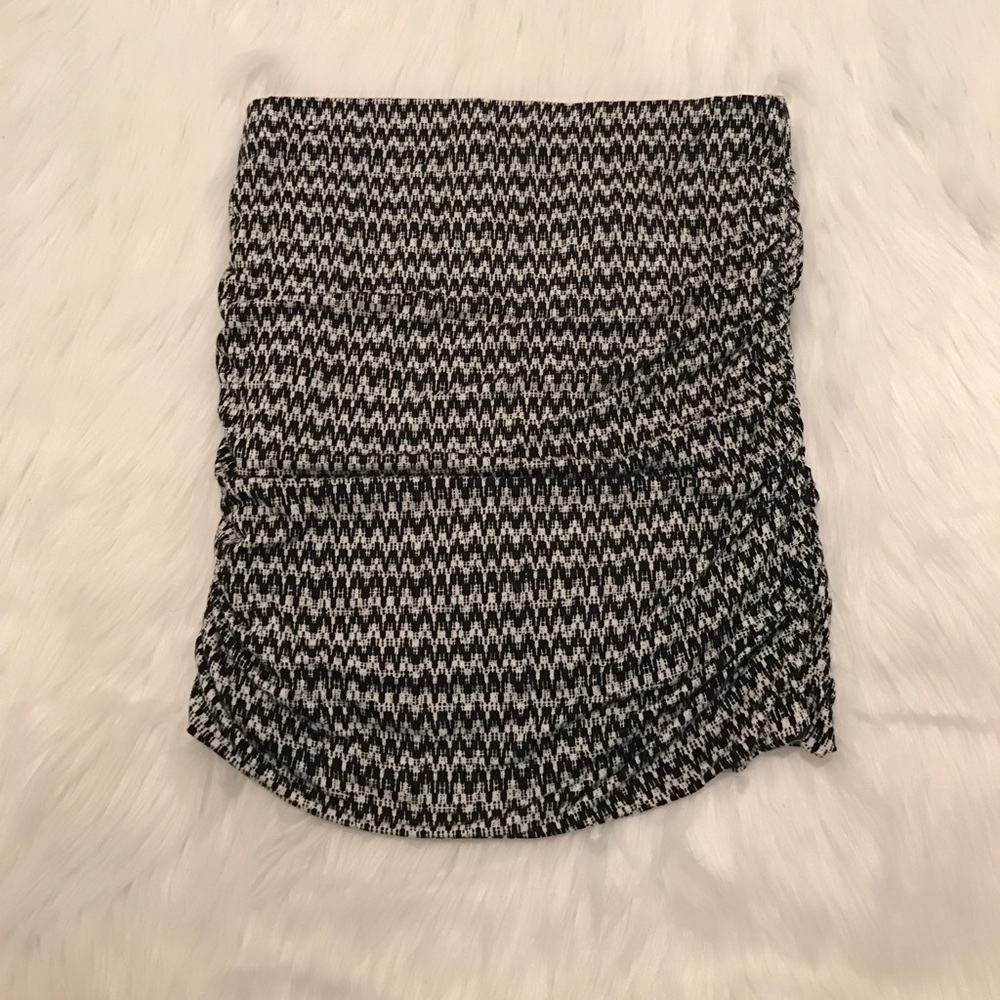 Black and white striped tube top