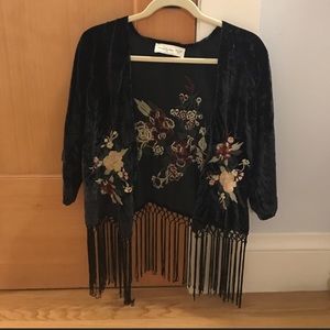 Fringed kimono