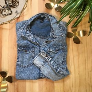 Patterned Chambray Shirt