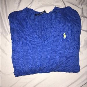 Blue Ralph Lauren V-Neck Sweater
