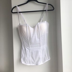 A sexy La Perla white corset and thong set