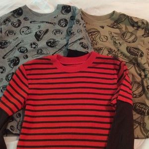 Set of 3 long sleeved shirts with thermal sleeves