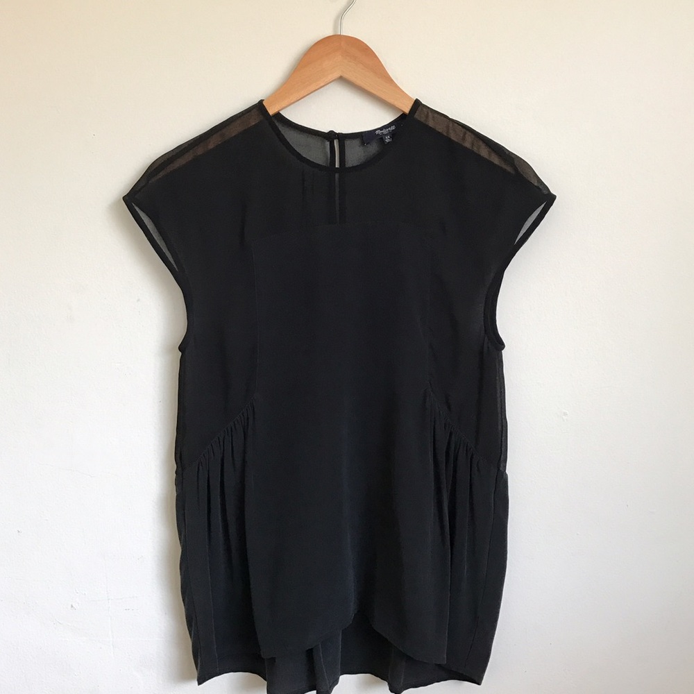 Madewell Black Silk Top XS