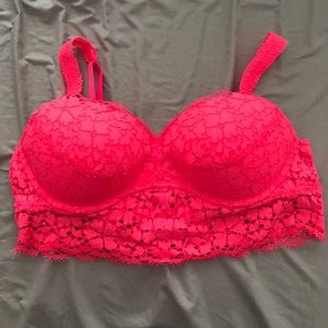 Coral Bright Pink Push-up Bralette