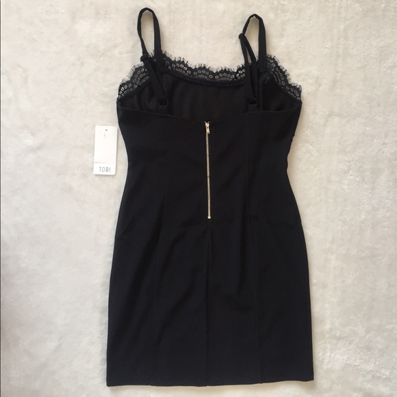 Was $45 ⬇️ Tobi black tight lace mini dress - Picture 5 of 8