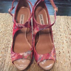 Pink Floral Steve Madden high heels