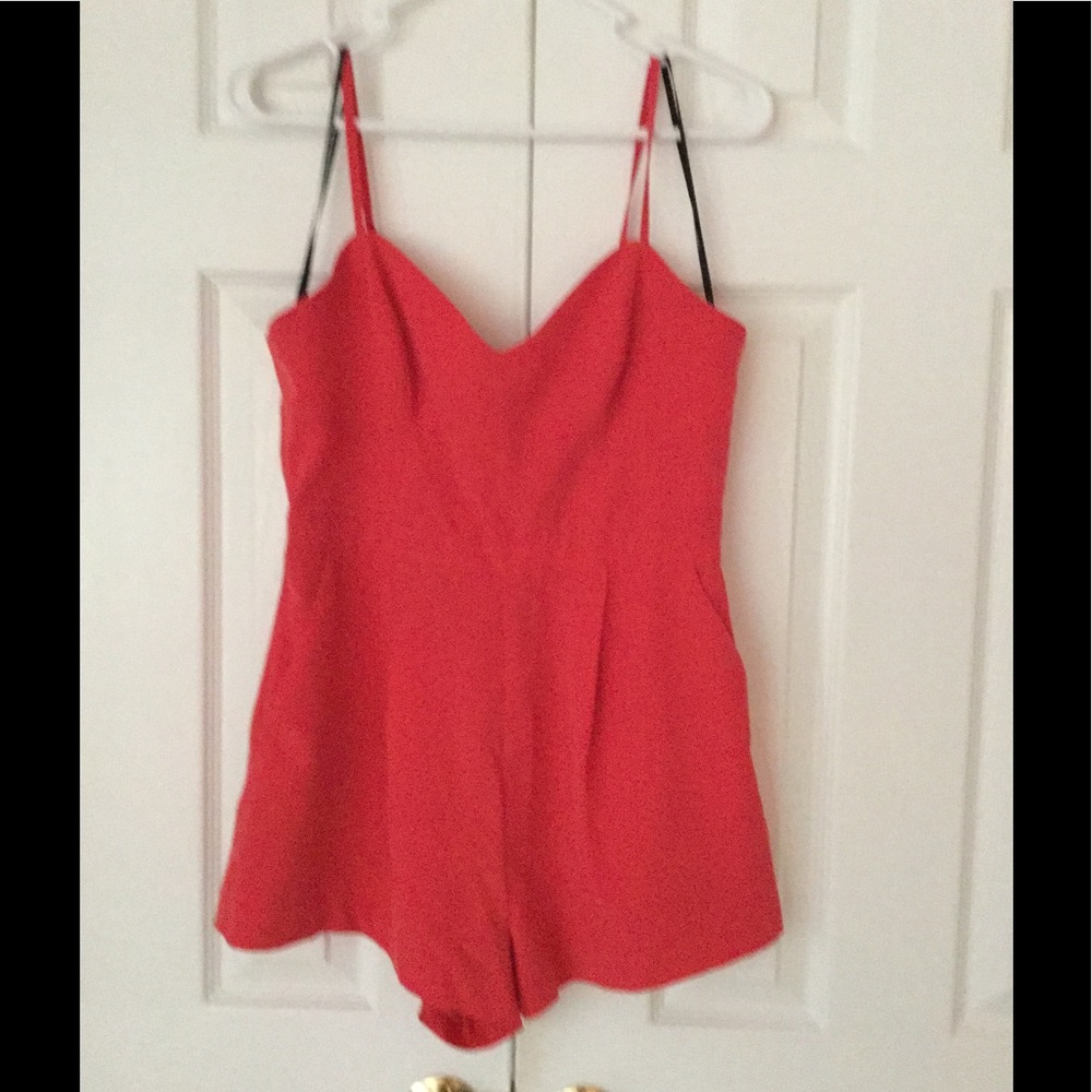 SOLD***Forever 21 red spaghetti strap romper