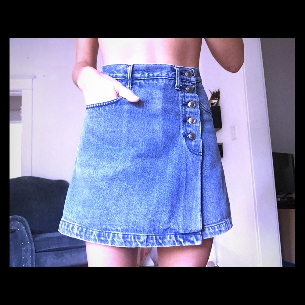 Denim, Side Button Skort.