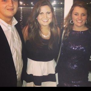 Black and white formal dress