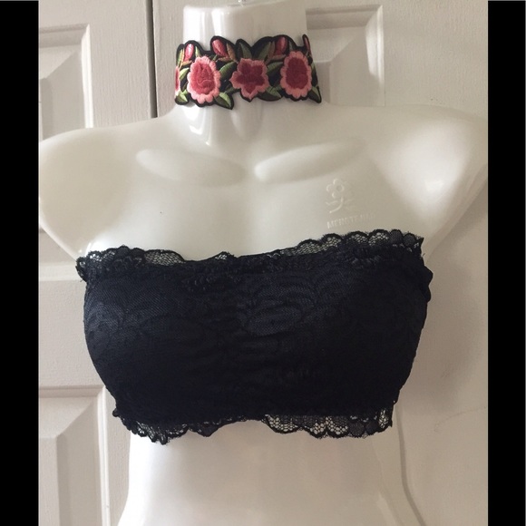 FLORAL EMBROIDERED CHOKER - Picture 4 of 6