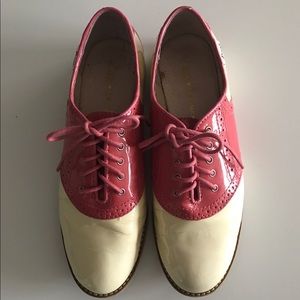 Bass Rachel Antonoff patent pink saddle shoes 8.5
