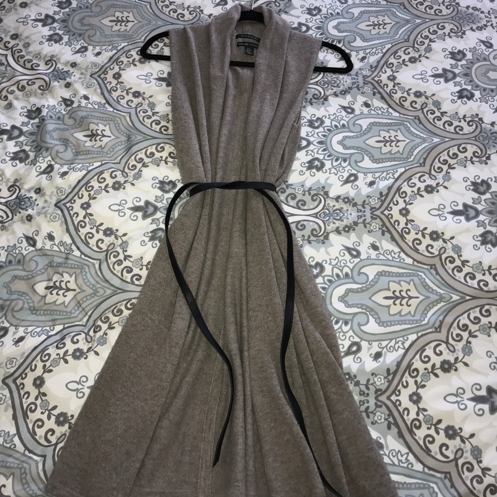 Tahari Cashmere Long Sweater Vest