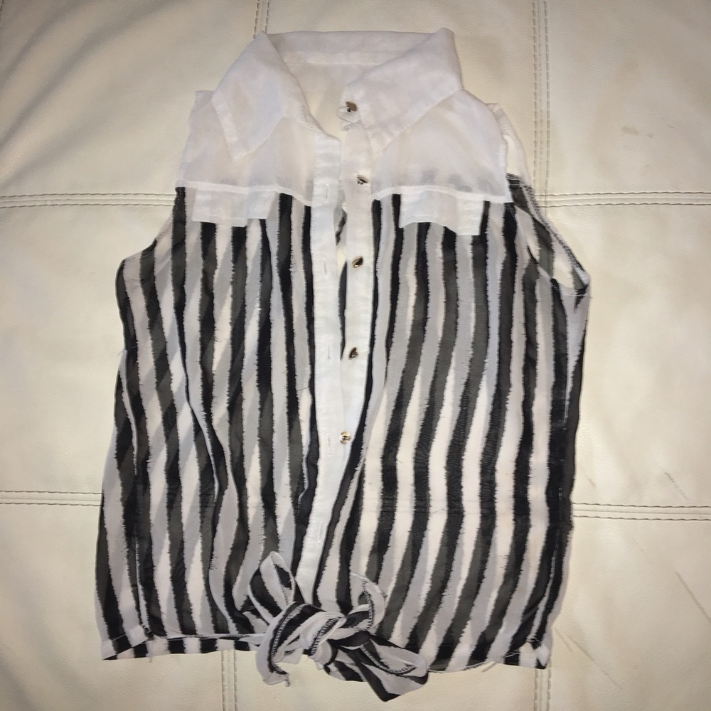 Striped Chiffon Top