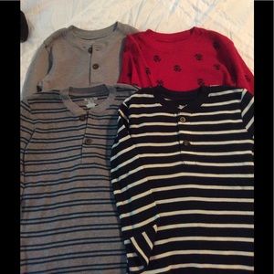 Set of 4 boy's long sleeved thermal henleys