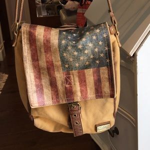 Vintage American flag shoulder bag