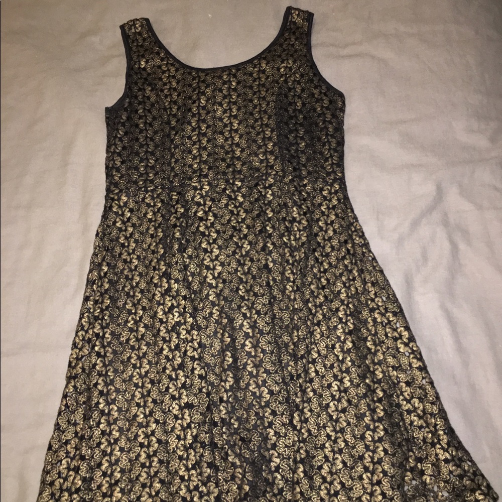 Gold & black cocktail dress