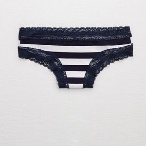 aerie navy striped cheeky panties