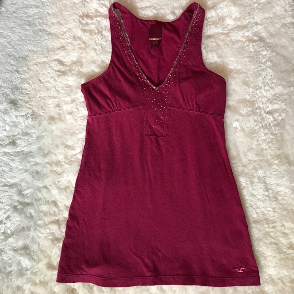 Hollister Beaded Racer-back tank with built in bra