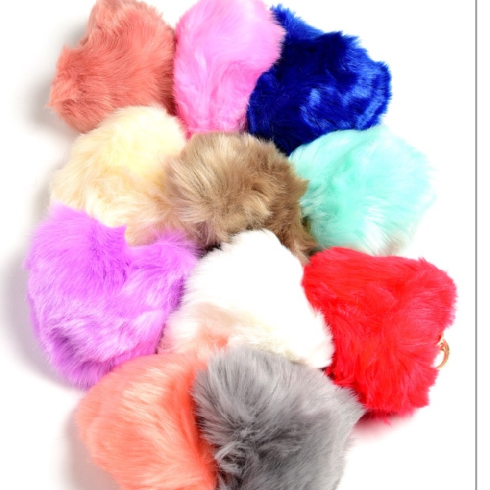 Just in. Heart Pom key chains