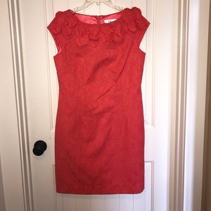 Coral Flower Pattern Dress