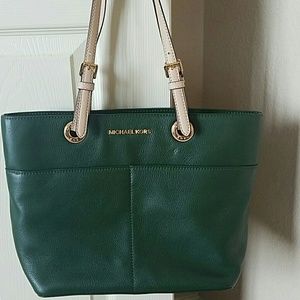 Green leather Michael Kors handbag