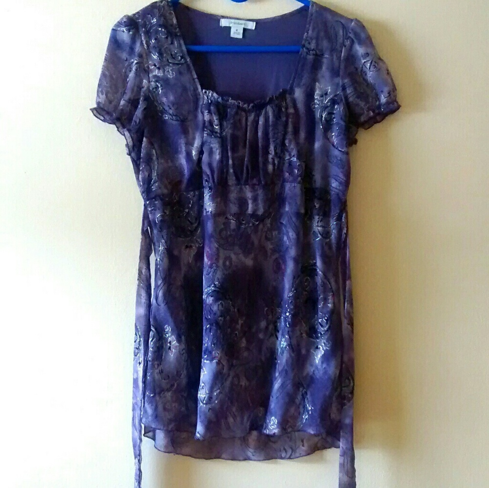 Gorgeous Purple Blouse with tie string back