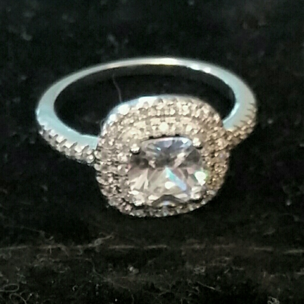 2ct CZ silver ring size 8