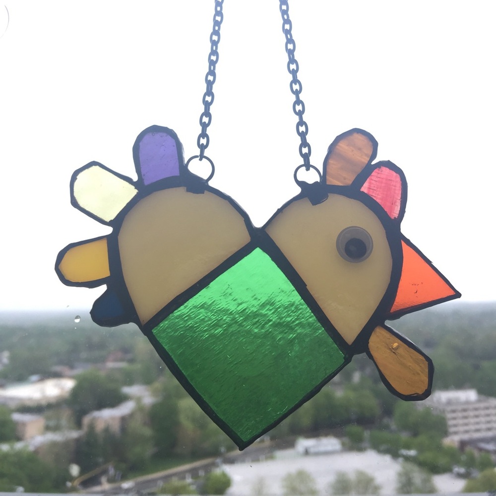 Rooster/Chick/ suncatcher!