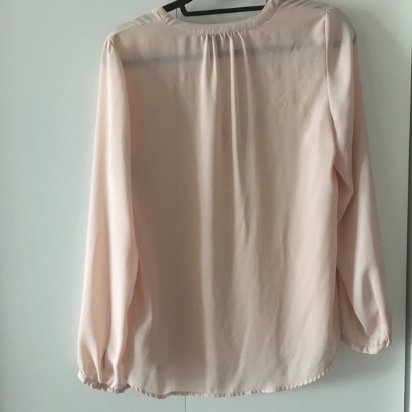 Spense blush pink blouse v neck top size medium - Picture 2 of 8